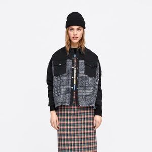zara contrast denim jacket